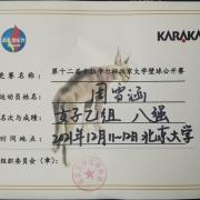第十二届卡拉卡尔杯北京大学壁球公开赛女子乙组八强